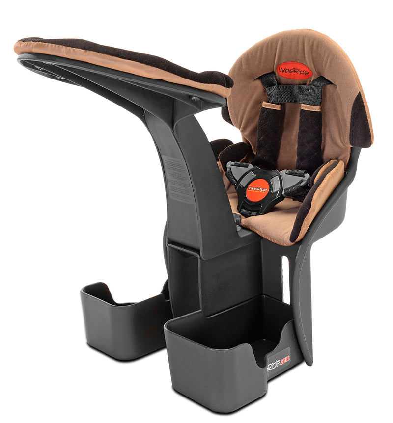 Deluxe Kid Baby Ride-On Seat - Weeride - MTB Hybrid - Cross Bar Mounted - Brown