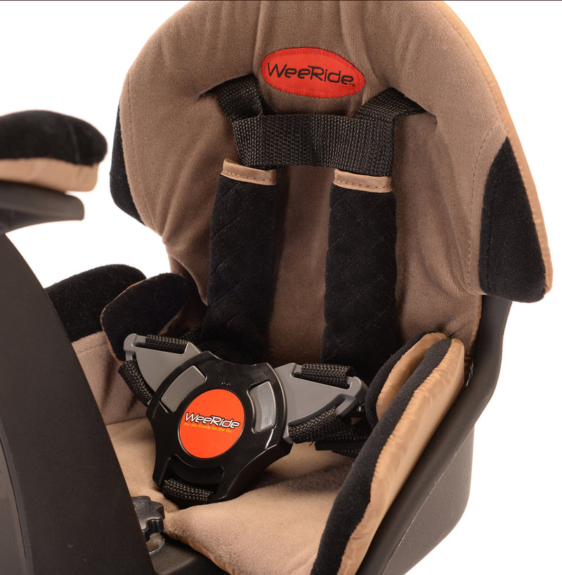 Deluxe Kid Baby Ride-On Seat - Weeride - MTB Hybrid - Cross Bar Mounted - Brown