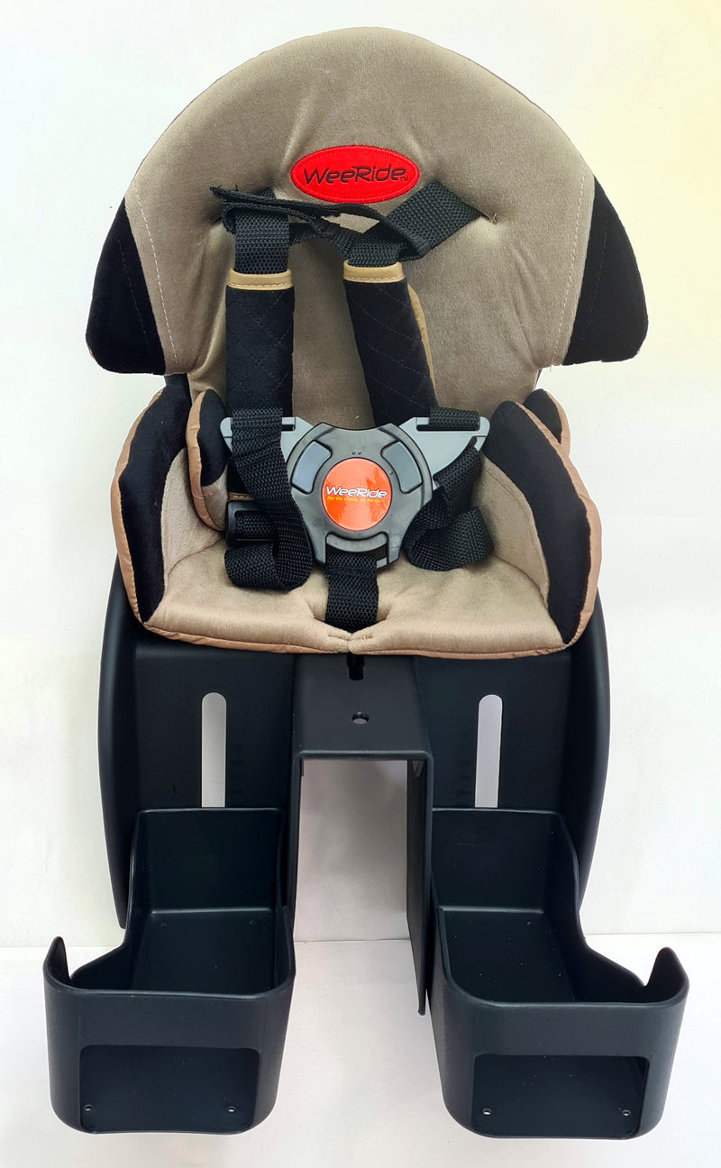 Deluxe Kid Baby Ride-On Seat - Weeride - MTB Hybrid - Cross Bar Mounted - Brown